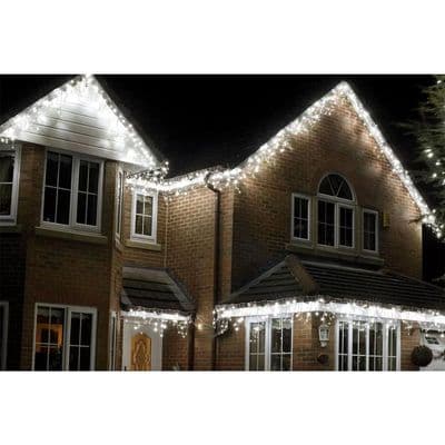 Lights4You 13ft (4m) 152 LED Ice White Outdoor Icicle Light Christmas
