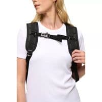 Lolë Quilted Backpack 26L Laptop Sleeve, Travel Bag, Padded Straps, Black/Green Lole