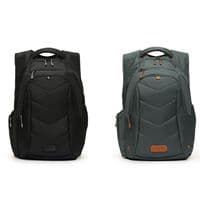 Lolë Quilted Backpack 26L Laptop Sleeve, Travel Bag, Padded Straps, Black/Green Lole