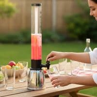 Mesa 2.6 Litre Beverage Tower Drink Dispenser with Ice Tube & Spigot