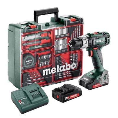 METABO 18V Cordless Hammer Drill SB18L + SC30 Set Includes 2 Li-ion Batteries