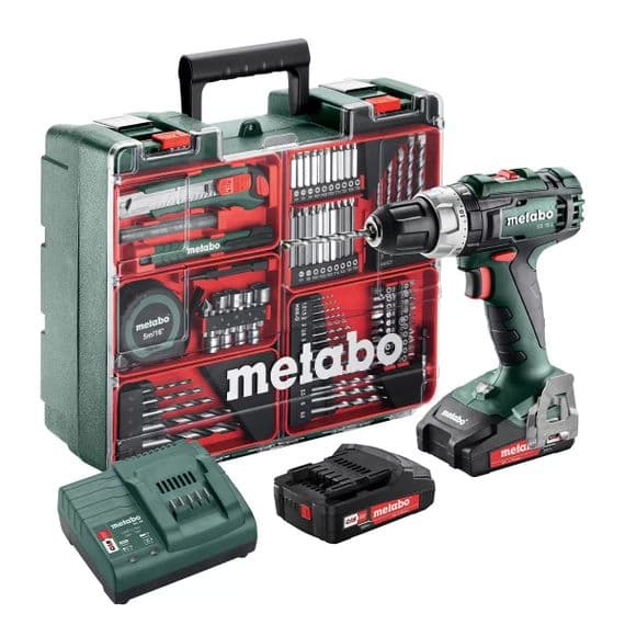 METABO 18V Cordless Hammer Drill SB18L + SC30 Set Includes 2 Li-ion Batteries