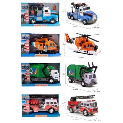 Mighty Fleet Motorised Large Helicopter/Fire Engine/Tow Truck/Garbage Truck