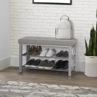 Neatfreak Shoe Storage Bench Rack with Foam Padded Cushion Seat