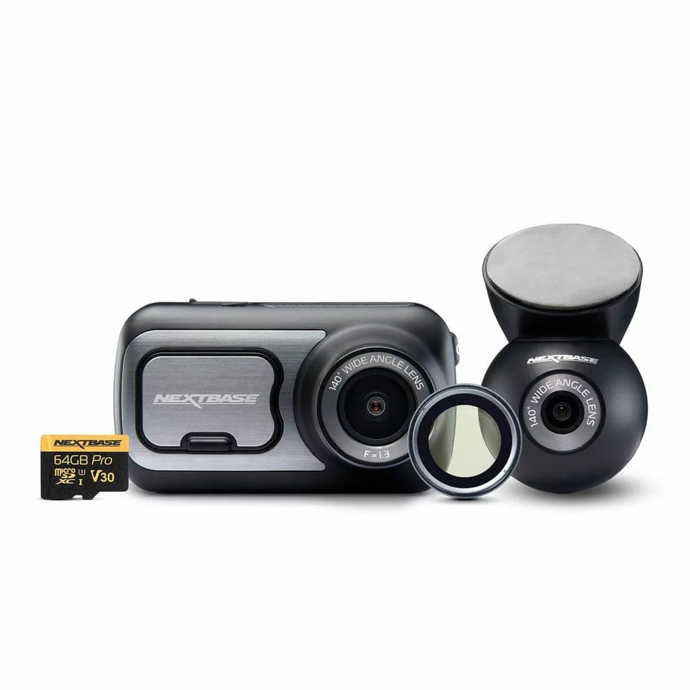 Nextbase 422GW Front & Rear Dash Cam 1440p HD GPS WiFi 64GB SD Card