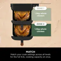 Ninja SL400UKCP Double Stack XL 9.5L Air Fryer in Black/Copper
