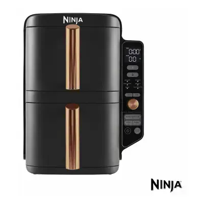 Ninja SL400UKCP Double Stack XL 9.5L Air Fryer in Black/Copper