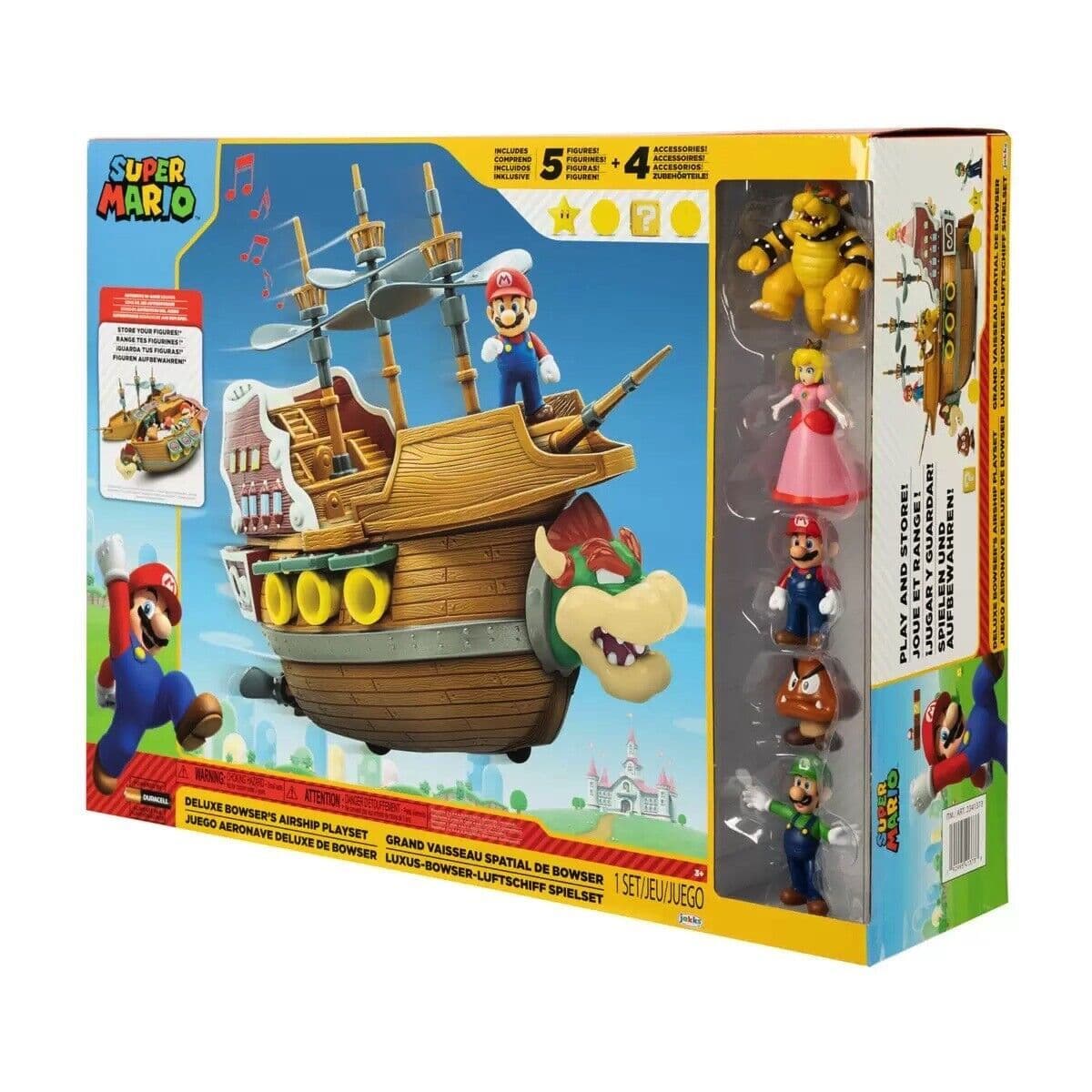 Nintendo Super Mario Deluxe Playset Bowser s Airship with 5 Bonus Figures