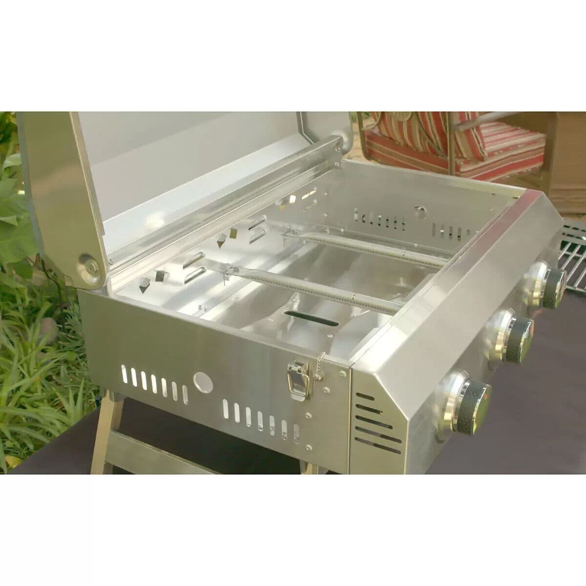 NXR 3 Burner Stainless Steel Table Top Propane Gas Grill Barbecue BBQ
