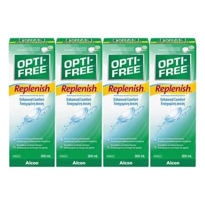 Opti-Free Replenish Multi-Purpose Disinfecting Lens Solution 4 x 300ml 6 Months