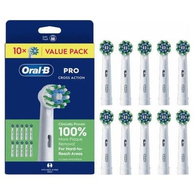 Oral-B Pro CrossAction 10 Pack Replacement Brush Heads Black | White