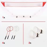 Penn Premium Easy Setup Badminton Set with 4 Rackets and 2 Shuttlecocks
