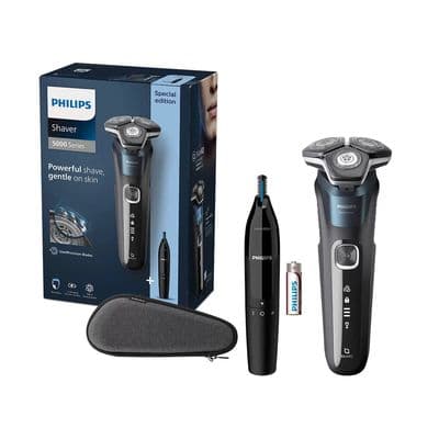 Philips Series 5 Electric Wet & Dry Shaver Trimmer, Nose Trimmer & Case S5889/11
