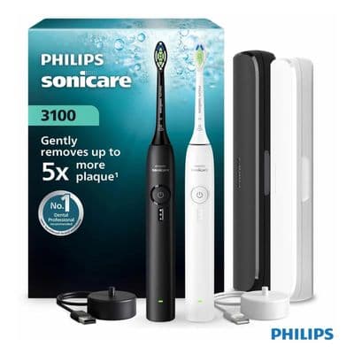 Philips Sonicare 3100 Series Sonic Electric Toothbrush Twin Pack HX4072/73