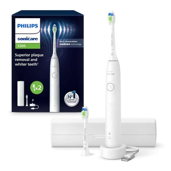 Philips Sonicare 5300 Electric Toothbrush White HX7108/03 with Case & 2 Heads