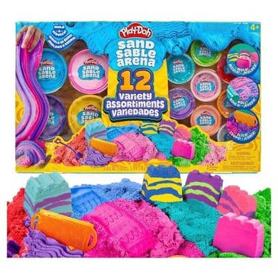 Play-Doh 12 Mega Pack Sand or Slime 12 Colours Accessories Resealable Age 4+