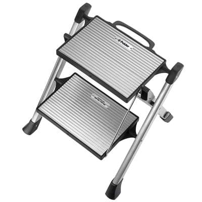 Polder Easy Close 2 Step Folding Ladder Aluminium Step Stool