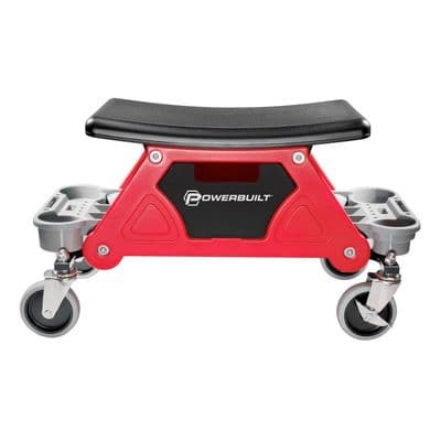 Powerbuilt Heavy Duty Rolling Work Seat with Storage Drawer Garage Shop Stool