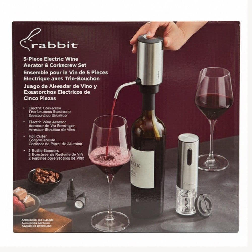 Rabbit Electric Wine Tool Set - 5-Piece Accessory Collection