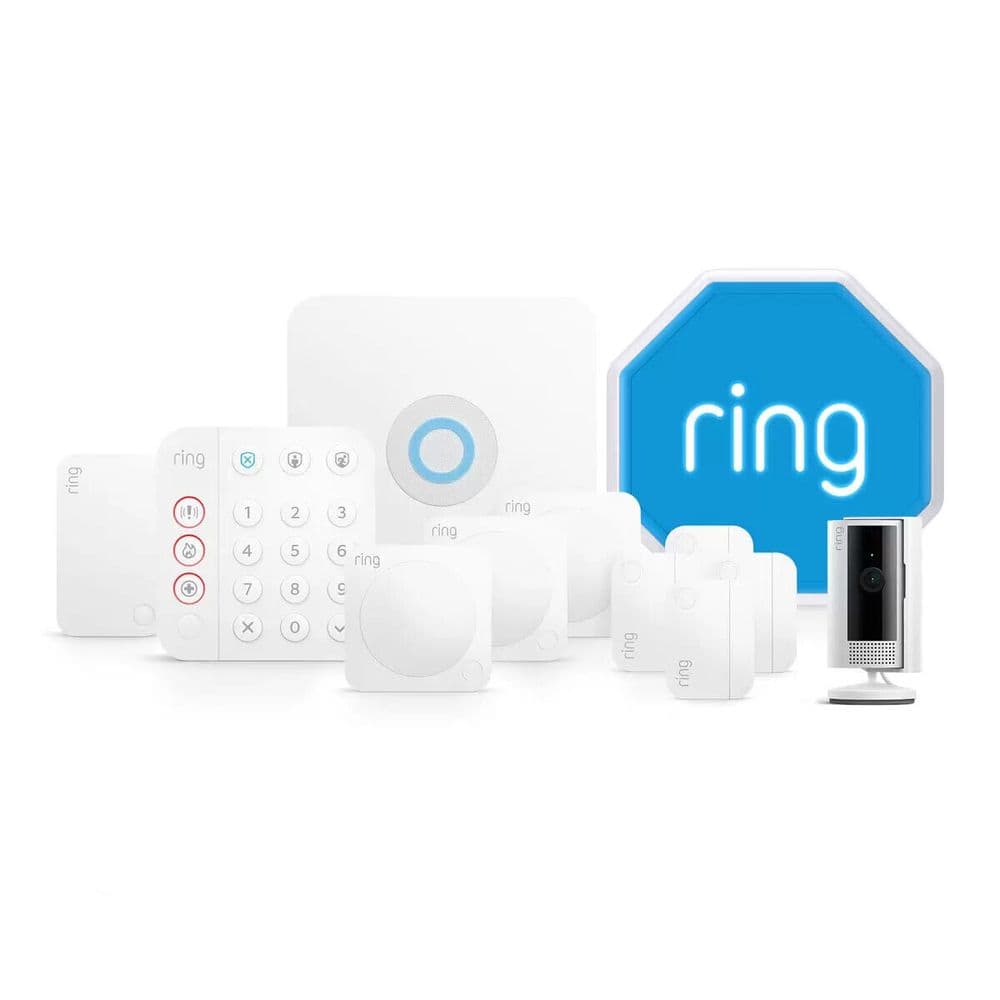 Pc Akram Rind Ring 12pc Alarm Starter Kit Including Outdoor Siren with Indoor Camera