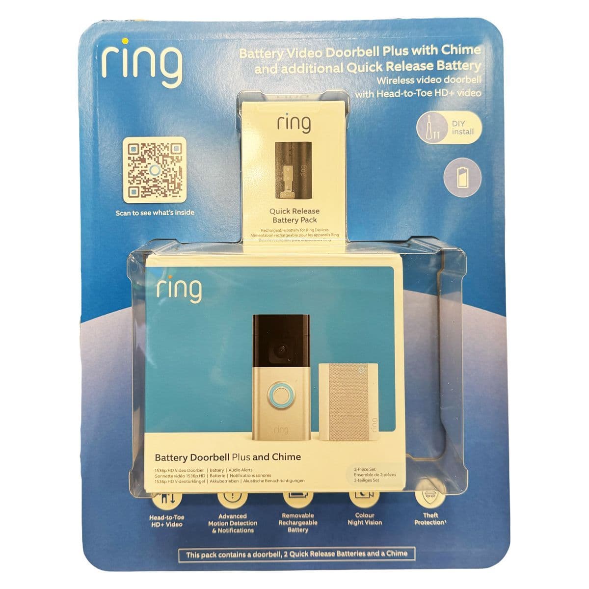 Motion Detection Ring Doorbell Plus Chime Ring Wired Doorbell Plus