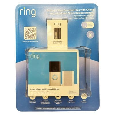 Ring Battery Video Doorbell Plus + Chime + Extra Battery | 1536p HD Wi-Fi
