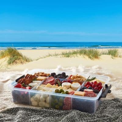 Sabatier Snacklebox 2-Piece Set Storage Boxes Compartments & Cutting Board Lids