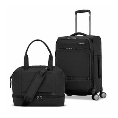 Samsonite Apex XLT 2-Piece Softside Luggage Set Black Cabin Spinner