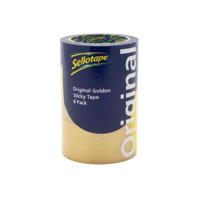 Sellotape Original Golden Sticky Tape 24mm x 50m (Pack of 6)