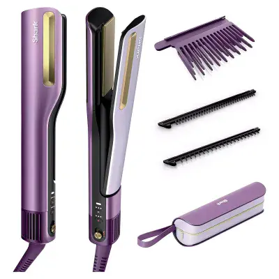 Shark SilkiPro Straight Wet to Dry Hair Straightener Dryer Plum Satin HT401UKPU