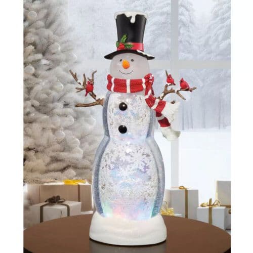 Snowman Lantern with LED Lights Water Globe with Timer Christmas Decoration XMAS