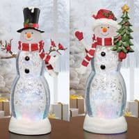 Snowman Lantern with LED Lights Water Globe with Timer Christmas Decoration XMAS