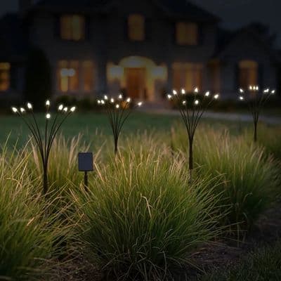 Sol R Brite Solar Firefly Garden Lights 4-Pack Swaying Outdoor Pathway Decor
