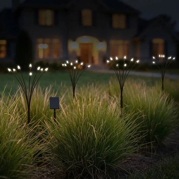 Sol R Brite Solar Firefly Garden Lights 4-Pack Swaying Outdoor Pathway Decor