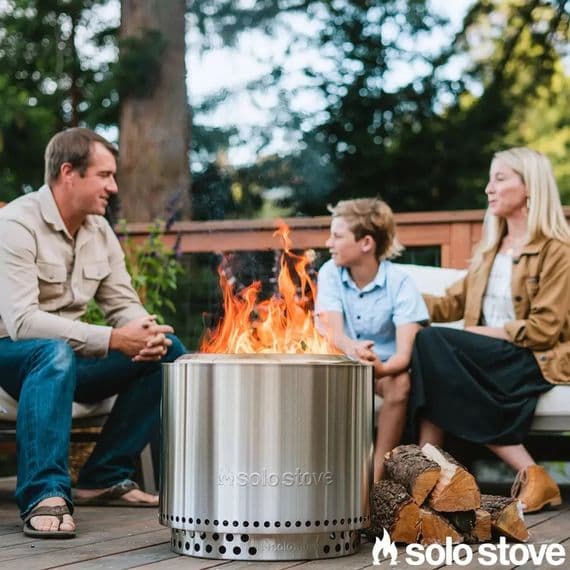 Solo Stove Bonfire 2.0 Fire Pit Bundle| 304 Stainless Steel |360° Airflow| Cover