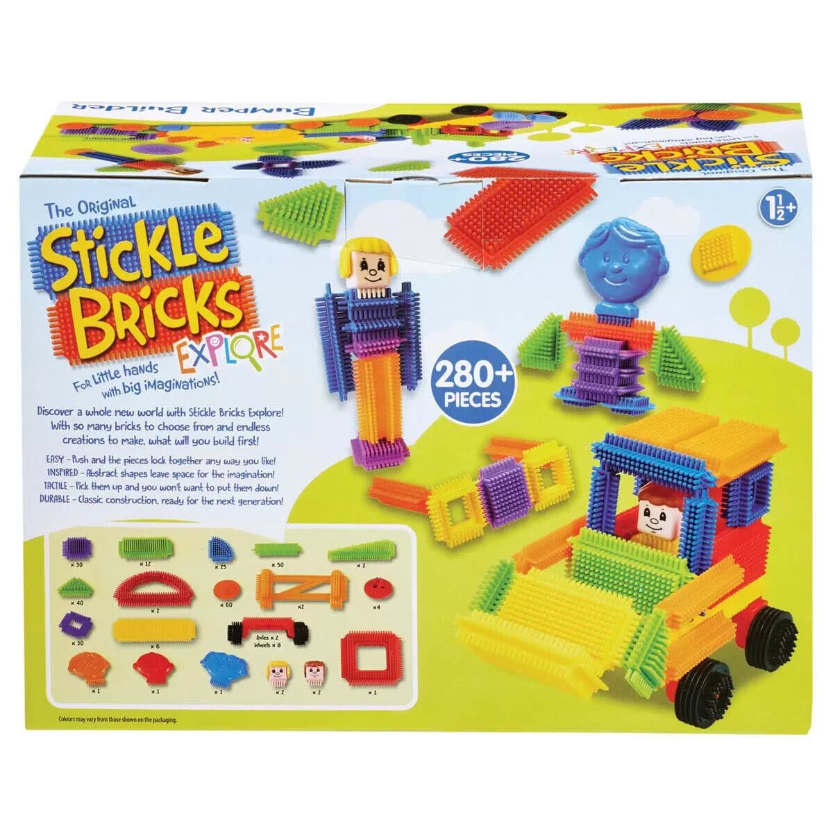 Stickle Bricks 280 Piece Mega Box Construction Set Bumper Builder Flair