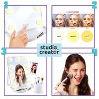 Studio Creator Hollywood LED Makeup Mirror BONUS Pack