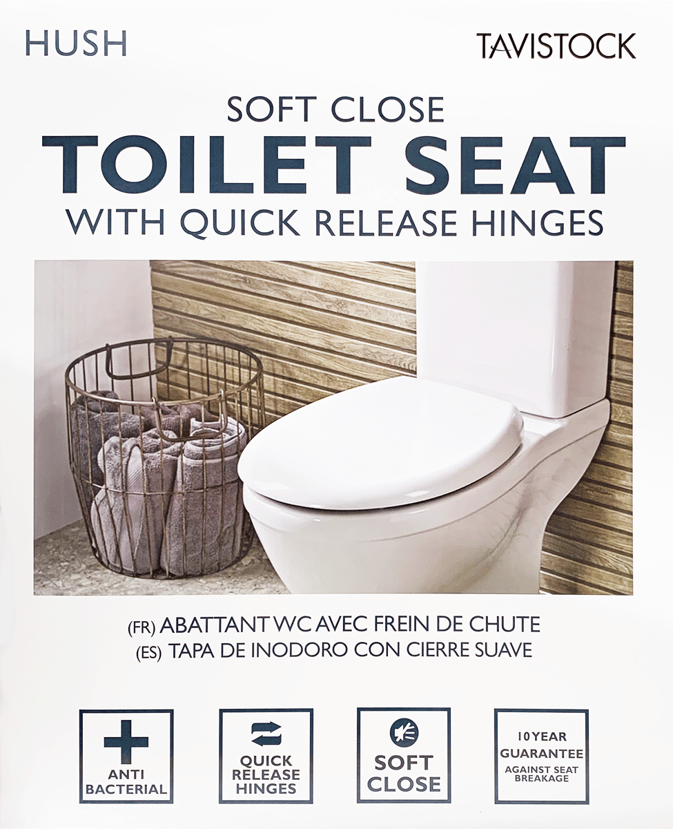 Tavistock HUSH Soft Close Toilet Seat with Quick Release Hinges White