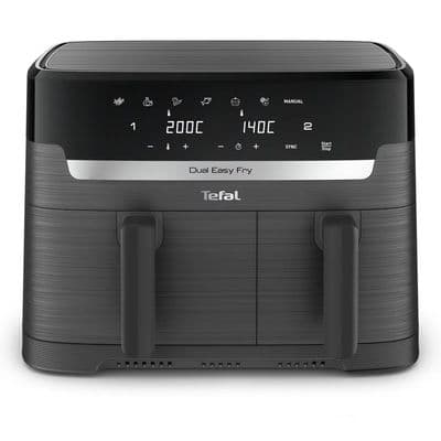 Tefal Easy Fry Dual Air Fryer 8.3L 2 Drawers Extra Crisp 7 Programs EY901HG0