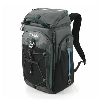 Titan 26 Can Backpack Cooler Ice Bag Food Drinks with 2 Ice Walls in Grey/Red