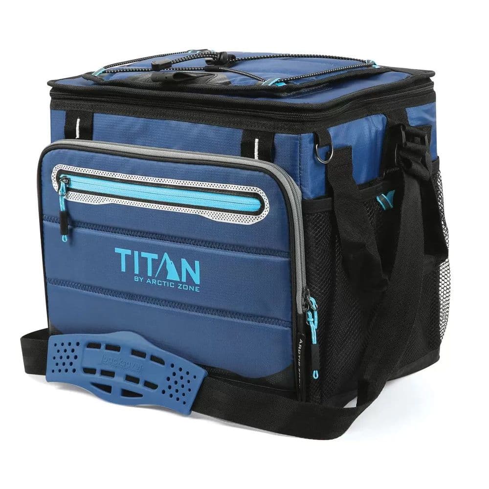 Titan Deep Freeze 40 Can Collapsible Cooler Ice Bag Food/Drinks in Black or Blue