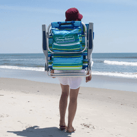 Tommy Bahama 5-Position Backpack Beach Chair Insulated Pouch Pillow 136kg Green