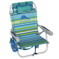 Tommy Bahama 5-Position Backpack Beach Chair Insulated Pouch Pillow 136kg Green