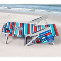 Tommy Bahama 5-Position Backpack Beach Chair Insulated Pouch Pillow 136kg Red