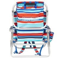 Tommy Bahama 5-Position Backpack Beach Chair Insulated Pouch Pillow 136kg Red