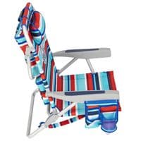 Tommy Bahama 5-Position Backpack Beach Chair Insulated Pouch Pillow 136kg Red