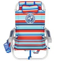 Tommy Bahama 5-Position Backpack Beach Chair Insulated Pouch Pillow 136kg Red