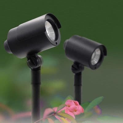 Tommy Bahama LED Solar Spotlights 2 Pack Adjustable Angle & Focus