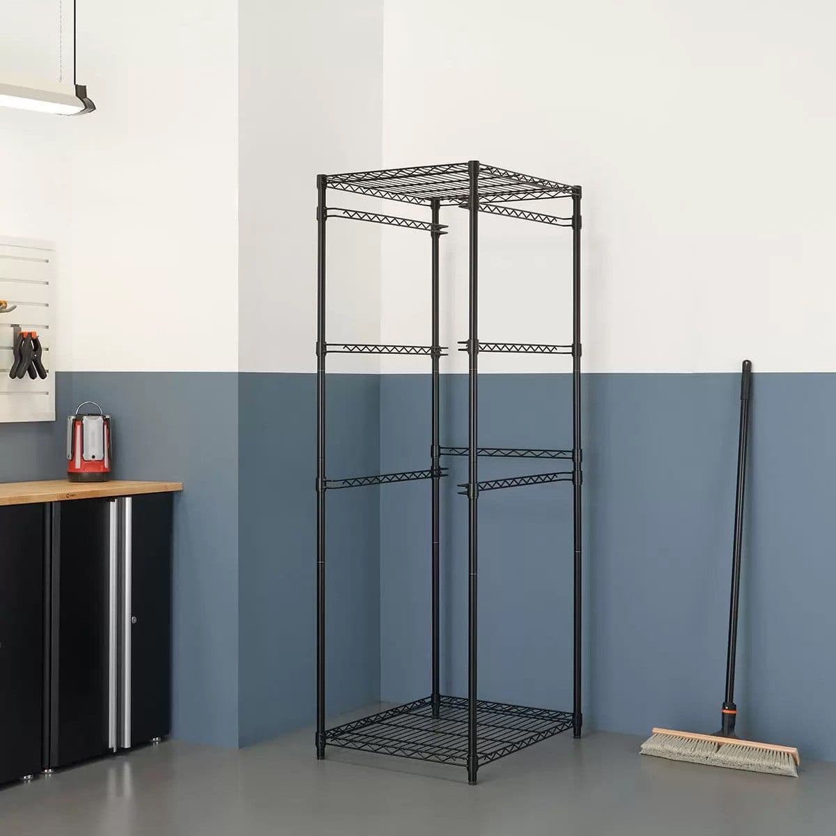 TRINITY 5 Tier Black Storage Bin Rack