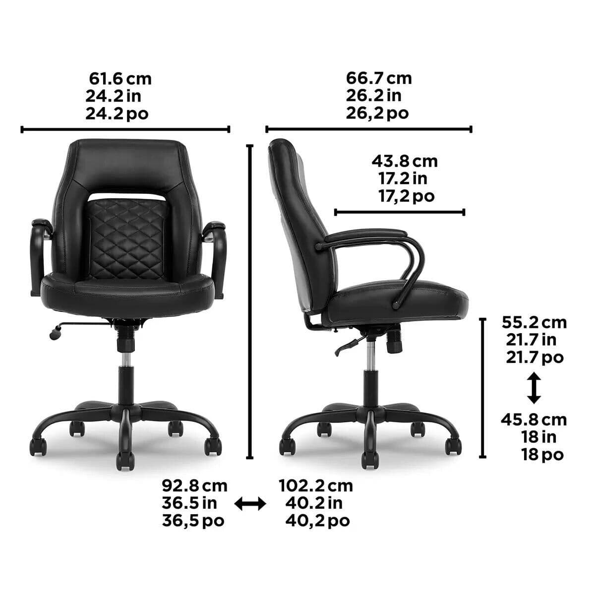 True Innovations Office Chair Black Home/Office Task Chair